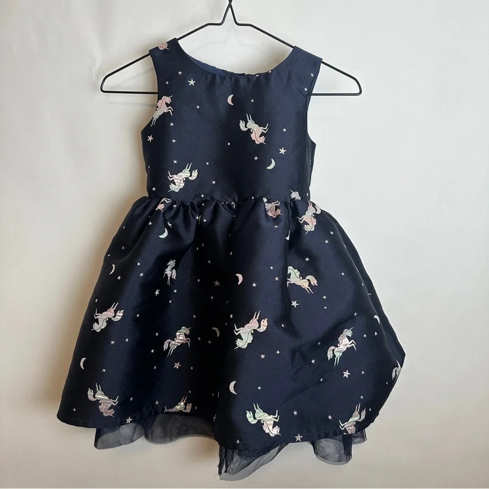 H&M Tulle Iridescent Navy Blue Dress | Size 4-5